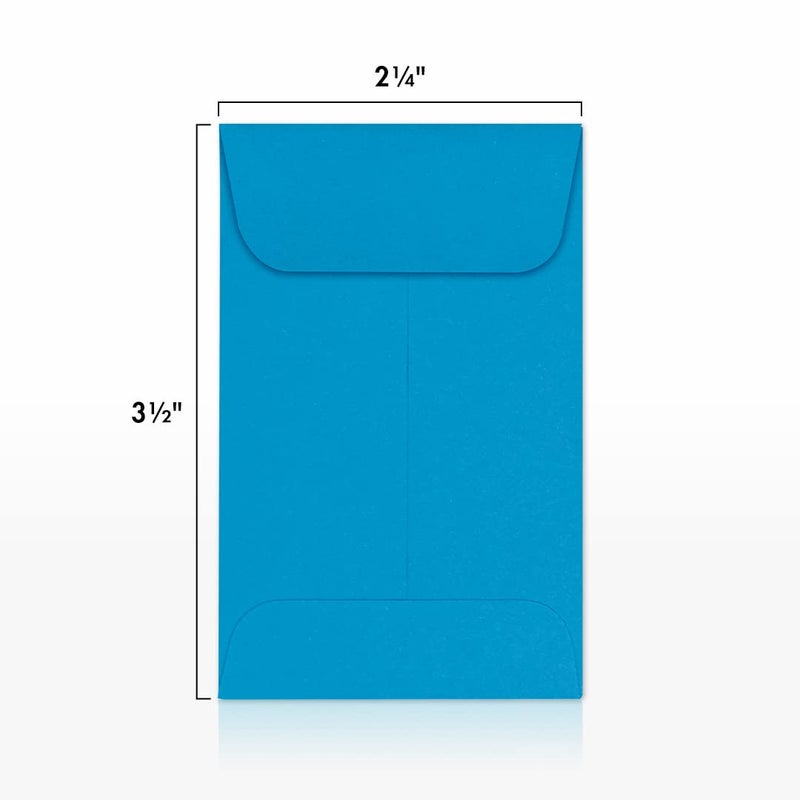 Envelopes.com LUXPaper #1 Coin Envelopes | 2 1/4" x 3 1/2" | Pool Blue | 80lb. Text | 50 Qty - Image 2